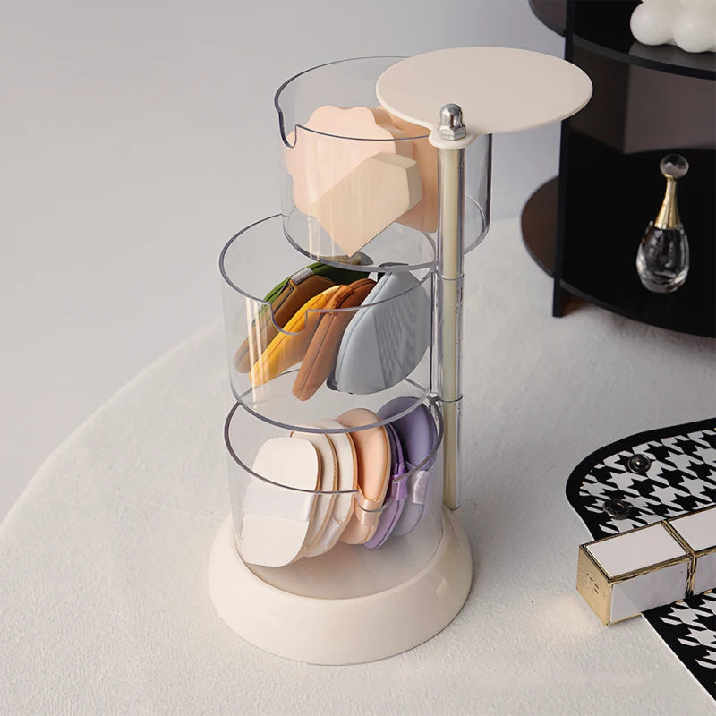 New 360 Degrees Rotatable Makeup Puff Storage BoxDust-proof Cotton Pads Swabs Holder Bathroom Nordic Cotton Pad Beauty Egg