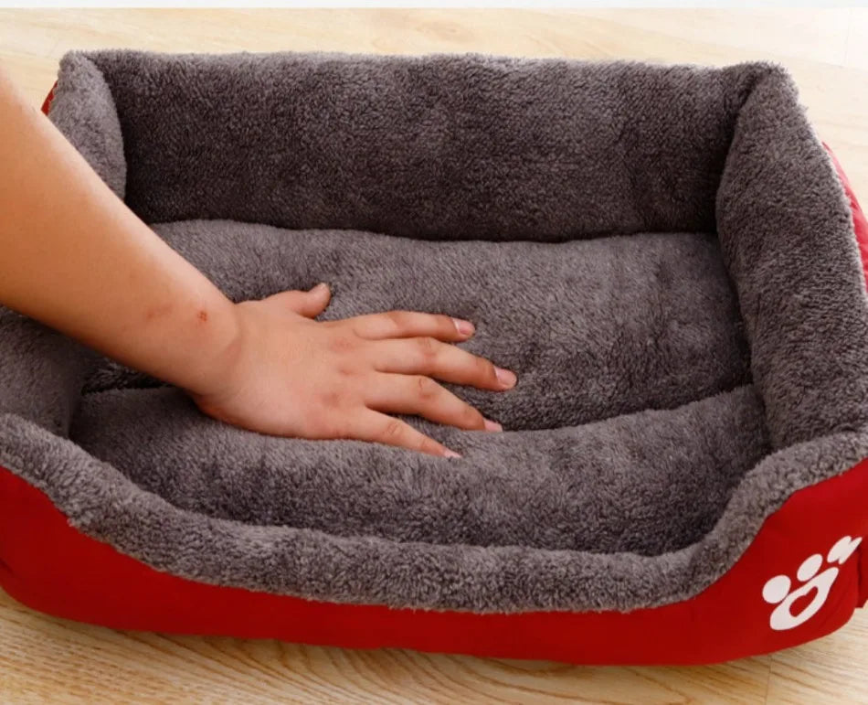 Large Dog Bed Square Plush Cat Nest Kennel All Season Washable Dog Sofa Waterproof Mattress Cat Bed for Medium Dogs Accessories