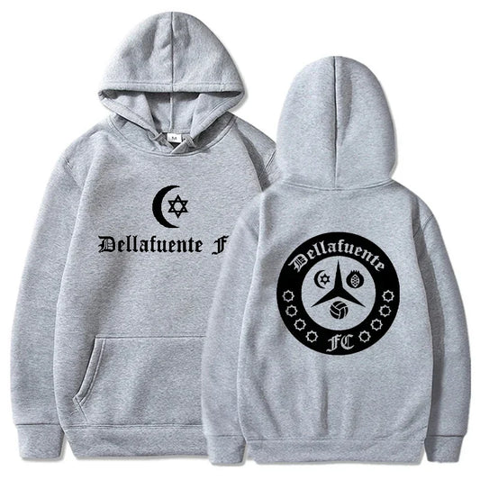 Dellafuente Hoodies Men Fashion Letter Graphic Printed Sweatshirts Women Casual Streetwear