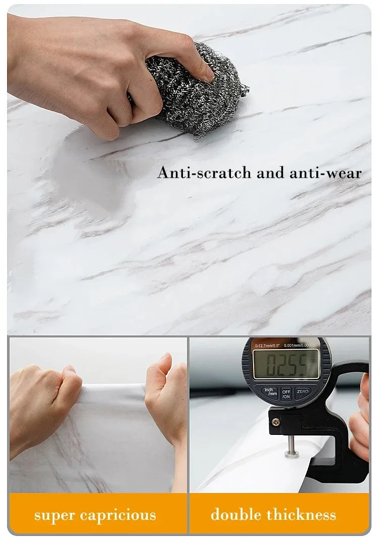 40cm Marble Self Adhesive Wallpaper Vinyl Contact paper PVC Waterproof Wall Stickers For Kitchen Decorative Film Home Decor