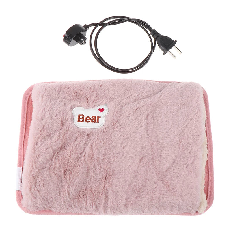Hand Warmer Heat Pack Cute Rechargeable Electric Hot Water Bag Safety Rabbit Fur Reusable Hot Water Bottle Handwarmer