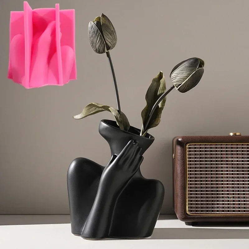 DIY Dance Cloth Shoes Shaped Vase Epoxy Resin Silicone Mold Ballet Foot Vase Concrete Cement Mold Home Decor Vase Gypsum Mold