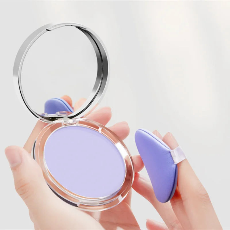 Two color powder, delicate, smooth, light, compact, natural, portable, makeup setting powder
