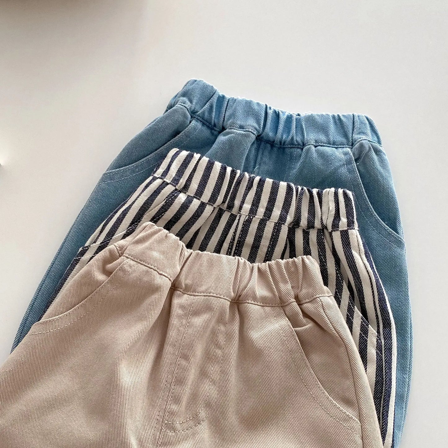 MILANCEL Solid Kids Pants for Boys and Girls Four Seasons Elastic Waist Casual Toddler Baby Trousers Clothes for 1-6 Years