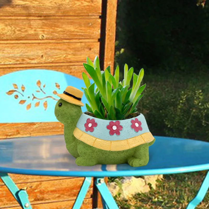 Cartoon Animal Succulent Flower Pot Cute Turtle Flowerpot Garden Planting Pot Desktop Home Decoration Ornaments Garden Planter