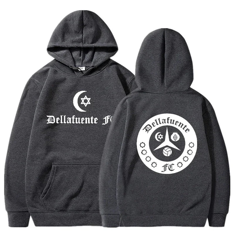 Dellafuente Hoodies Men Fashion Letter Graphic Printed Sweatshirts Women Casual Streetwear