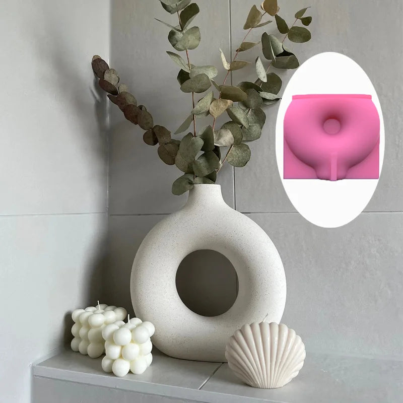 DIY Pebble Vase Resin Silicone Mold Stacking Geometry Pebble Vase Concrete Cement Gypsum Silicone Mold Home Decor