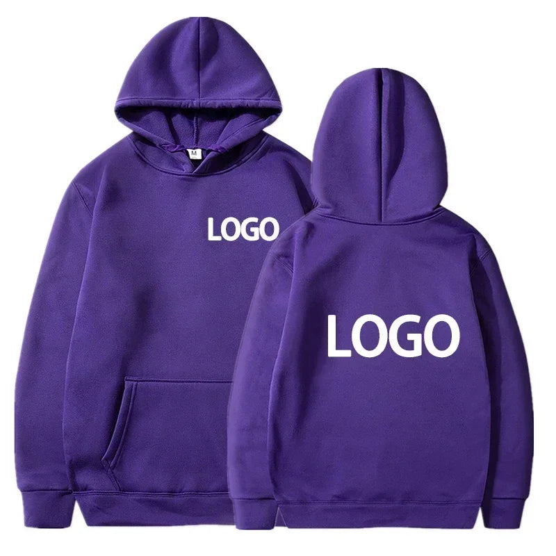 Men's and Women's Hooded Pullover, Customized Team Loose Casual Clothing,