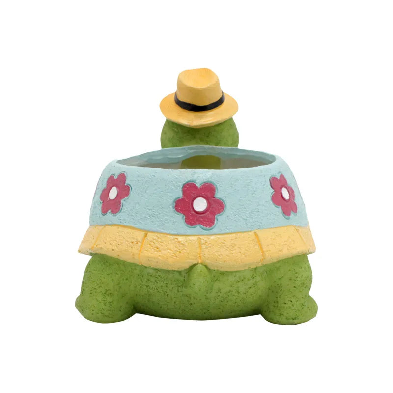 Cartoon Animal Succulent Flower Pot Cute Turtle Flowerpot Garden Planting Pot Desktop Home Decoration Ornaments Garden Planter