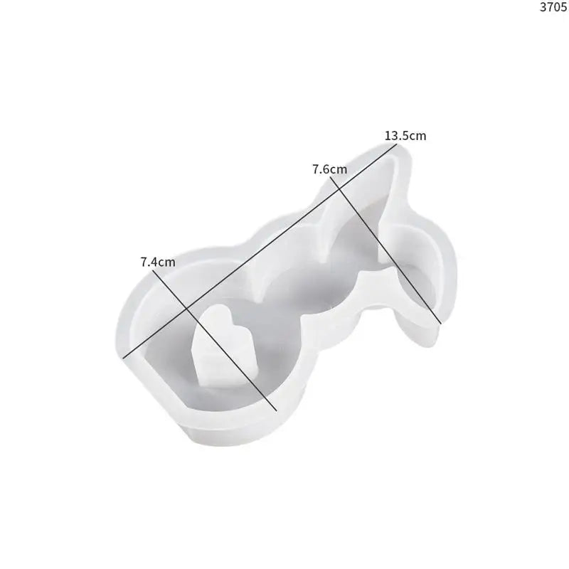 Cute Rabbit Candle Silicone Mold Gypsum Car Mounted Incense Expanding Gypsum Soap Mold Easter Bunny Aromatherapy Candle Mold