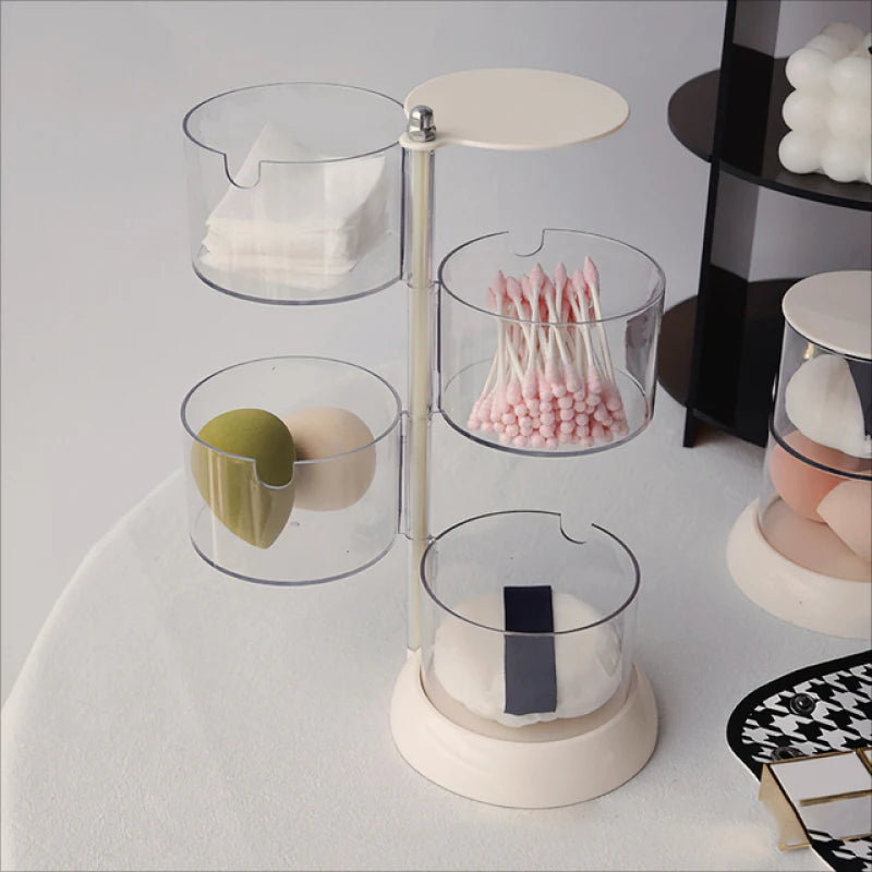 New 360 Degrees Rotatable Makeup Puff Storage BoxDust-proof Cotton Pads Swabs Holder Bathroom Nordic Cotton Pad Beauty Egg