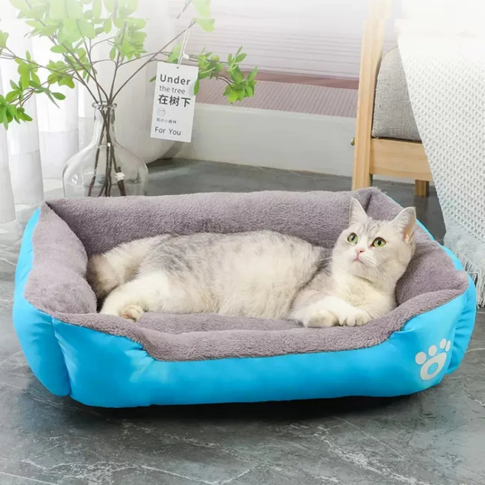 Large Dog Bed Square Plush Cat Nest Kennel All Season Washable Dog Sofa Waterproof Mattress Cat Bed for Medium Dogs Accessories