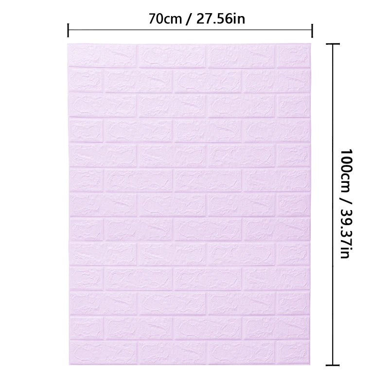 70cm*1m 3D Brick Pattern Wall Panels Wallpaper DIY Waterproof for Living Room Bedroom Kitchen Background Wall Decoration