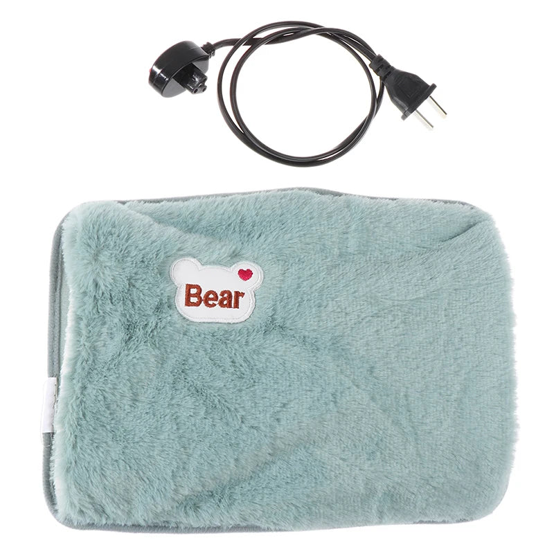 Hand Warmer Heat Pack Cute Rechargeable Electric Hot Water Bag Safety Rabbit Fur Reusable Hot Water Bottle Handwarmer