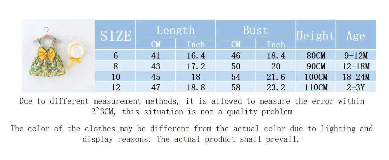 2Pcs/SetChildren's clothing girl's dress summer new Korean version suspender bow flower beach skirt with the same hat