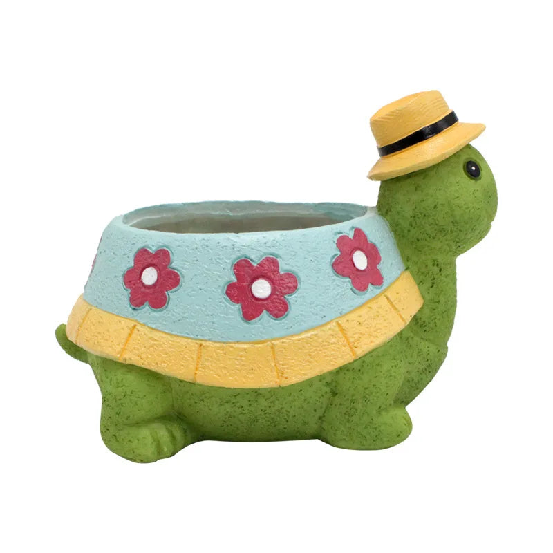Cartoon Animal Succulent Flower Pot Cute Turtle Flowerpot Garden Planting Pot Desktop Home Decoration Ornaments Garden Planter
