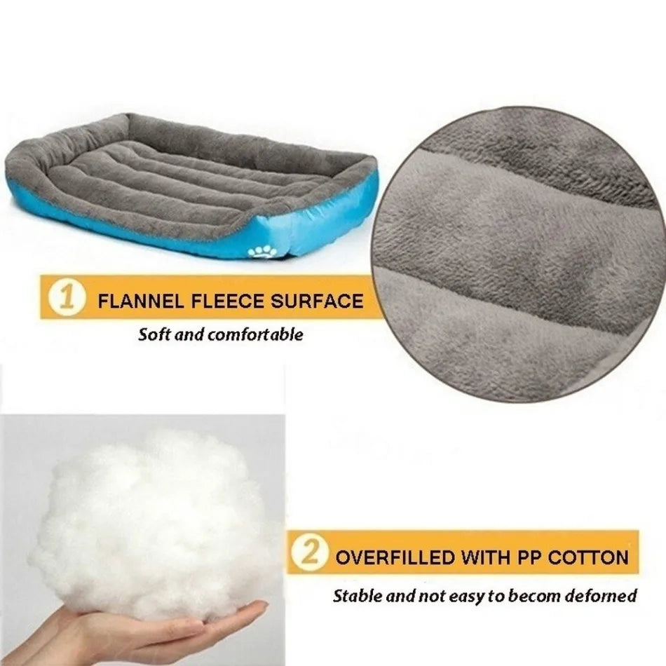 Large Dog Bed Square Plush Cat Nest Kennel All Season Washable Dog Sofa Waterproof Mattress Cat Bed for Medium Dogs Accessories