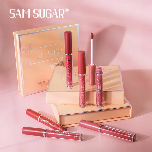 6 - Pack Matte Lip Gloss Set With Long - Lasting Color Rendering, Easy To Apply, Waterproof Lip Makeup Set