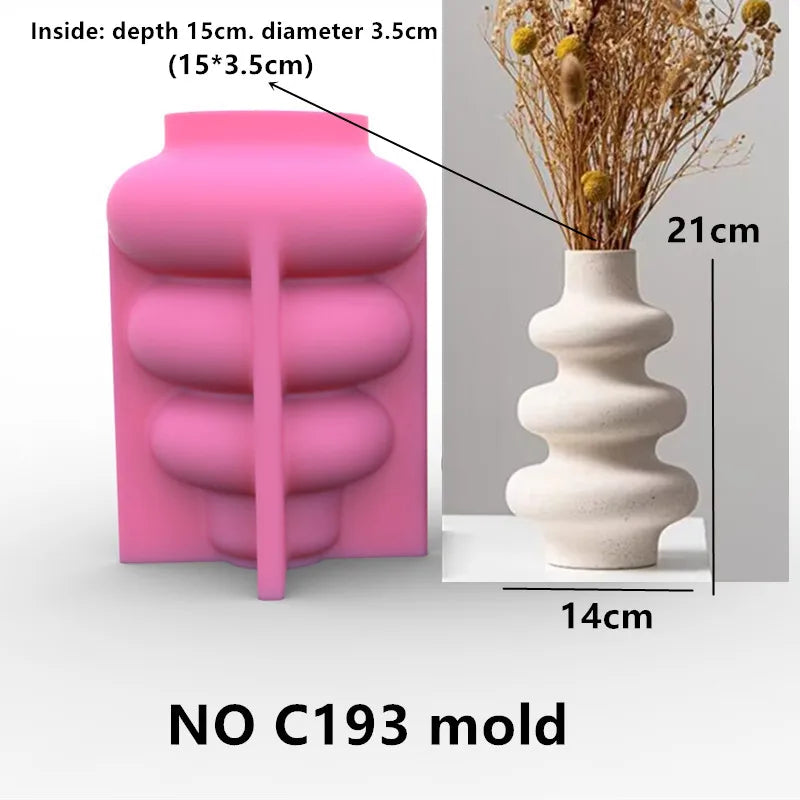DIY Pebble Vase Resin Silicone Mold Stacking Geometry Pebble Vase Concrete Cement Gypsum Silicone Mold Home Decor
