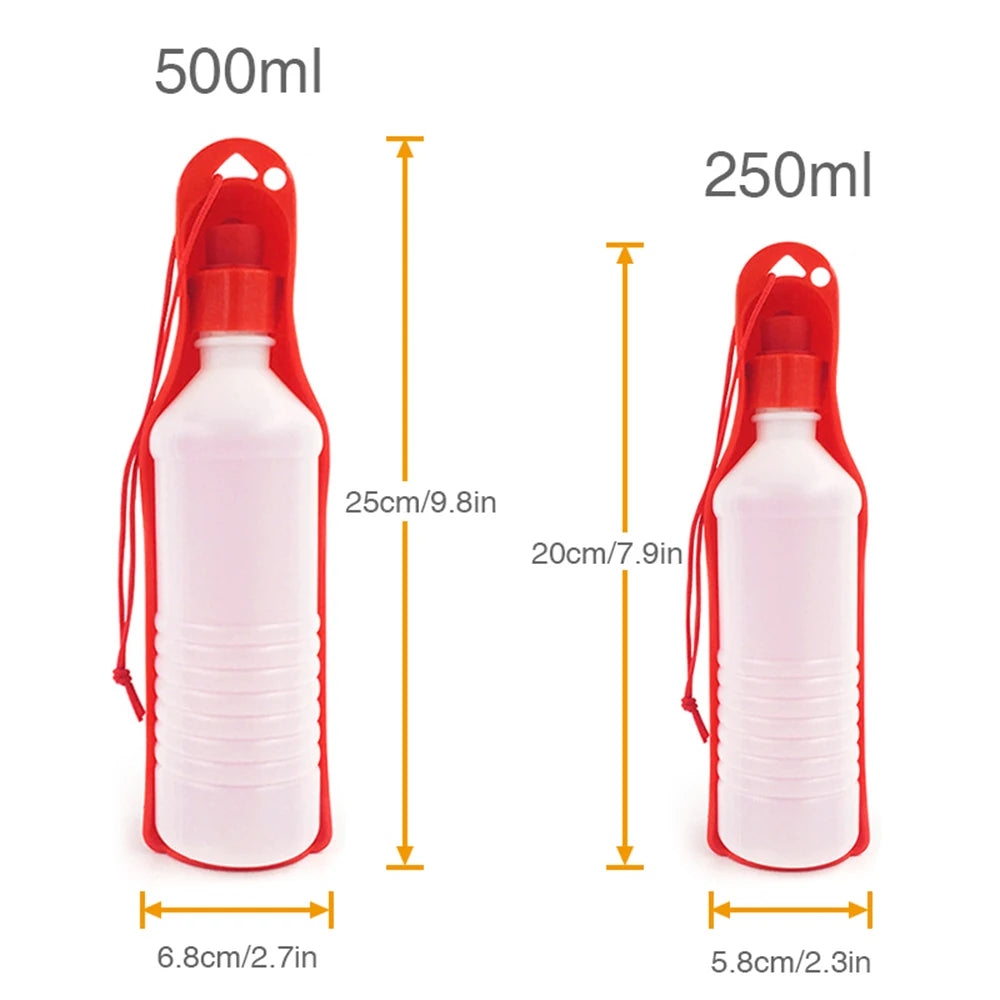 Outdoor Travel Dog Water Bottle for Walking Portable Dog Water Dispenser Pet Drink Cup with Rotatable Clamshell Sink 250ml 500ml