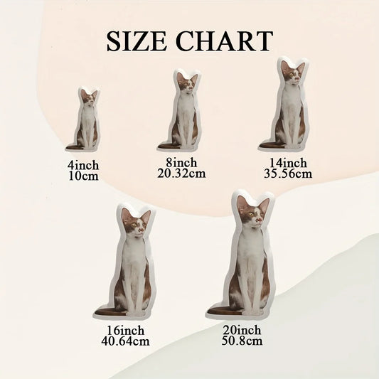 Customizable pet shaped plush pillow with personalized photos, real dog and cat seat cushions, polyester knitted fabric