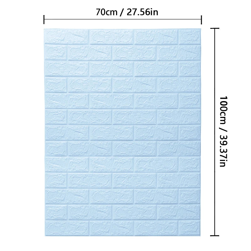 70cm*1m 3D Brick Pattern Wall Panels Wallpaper DIY Waterproof for Living Room Bedroom Kitchen Background Wall Decoration