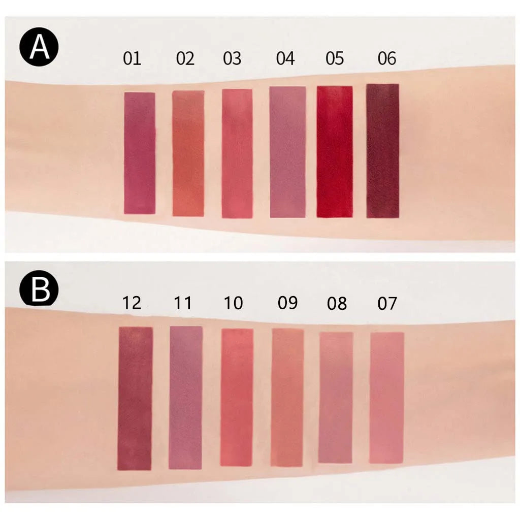 6 - Pack Matte Lip Gloss Set With Long - Lasting Color Rendering, Easy To Apply, Waterproof Lip Makeup Set