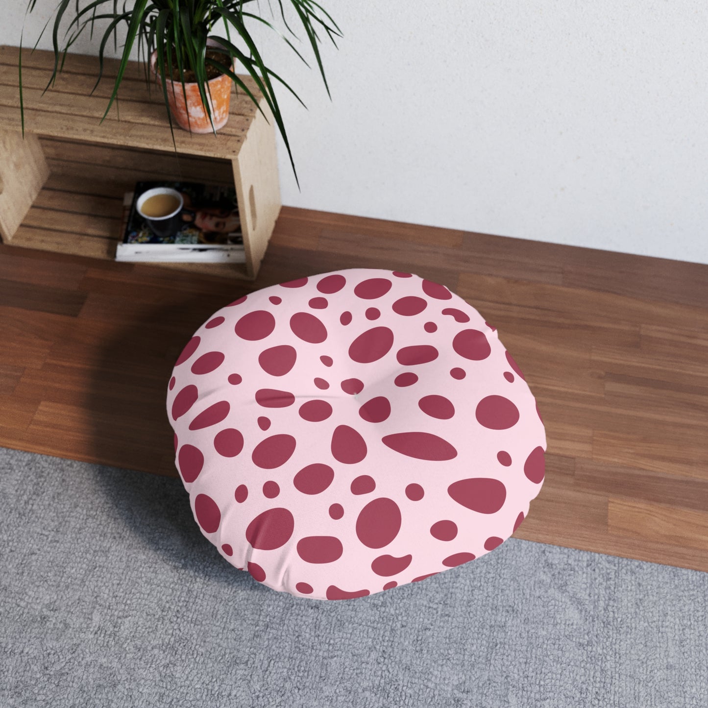Pink Speckled Round Floor Pillow