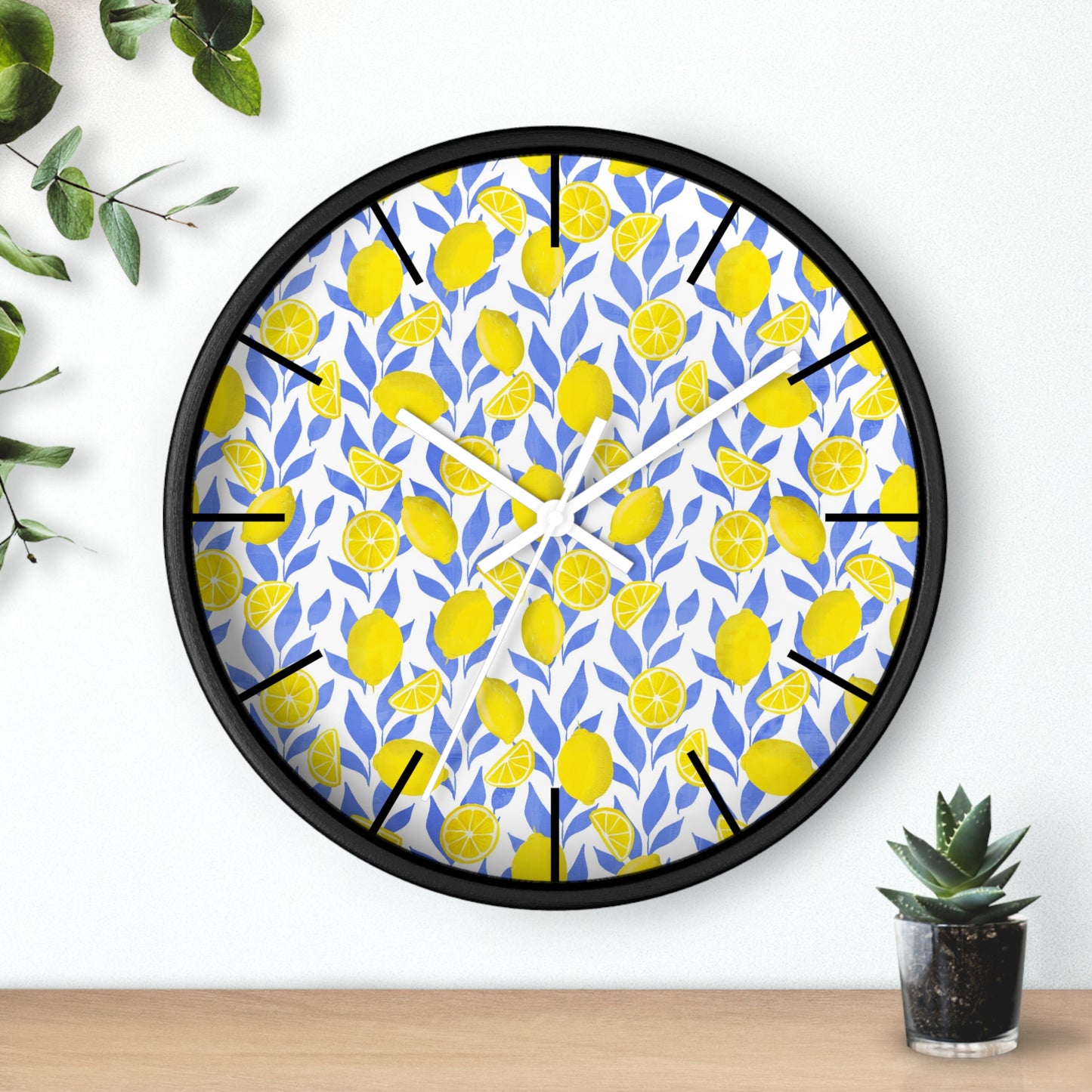 Lemon Print Wall Clock
