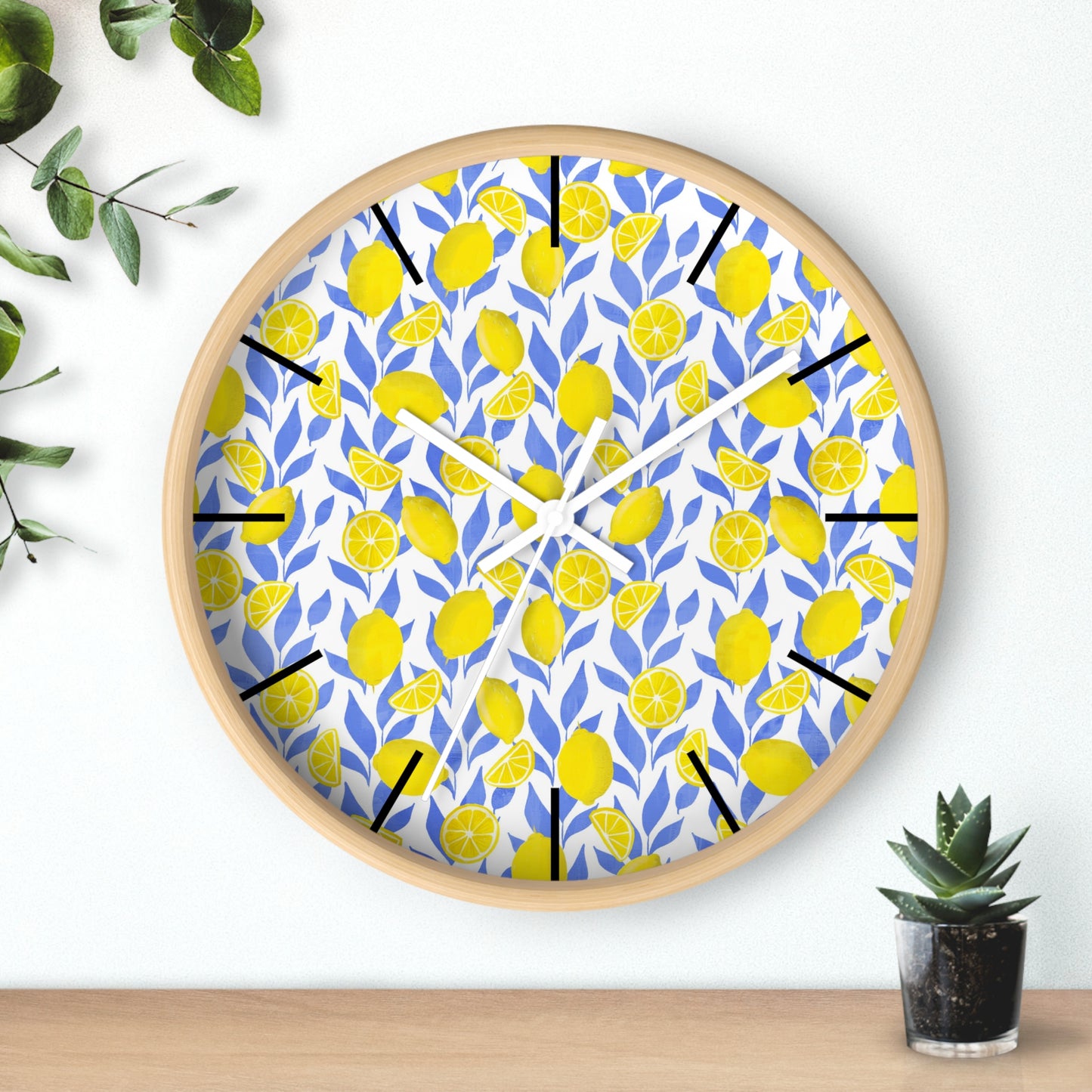 Lemon Print Wall Clock