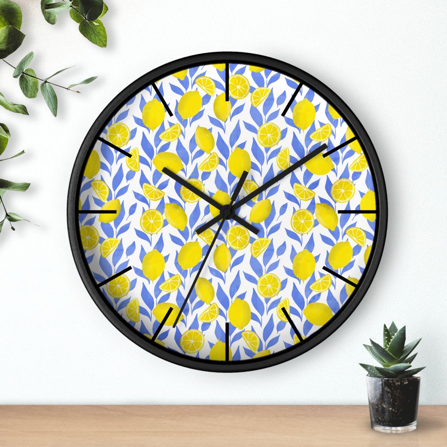 Lemon Print Wall Clock