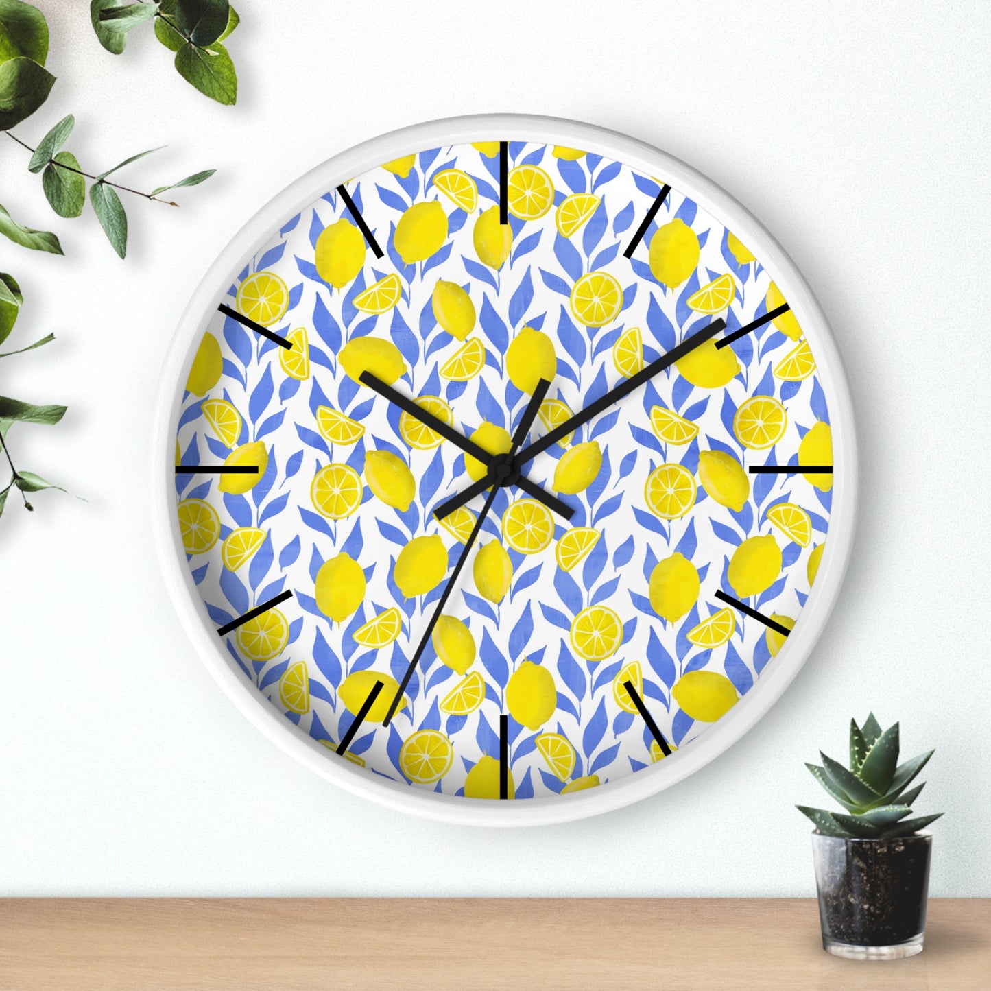 Lemon Print Wall Clock