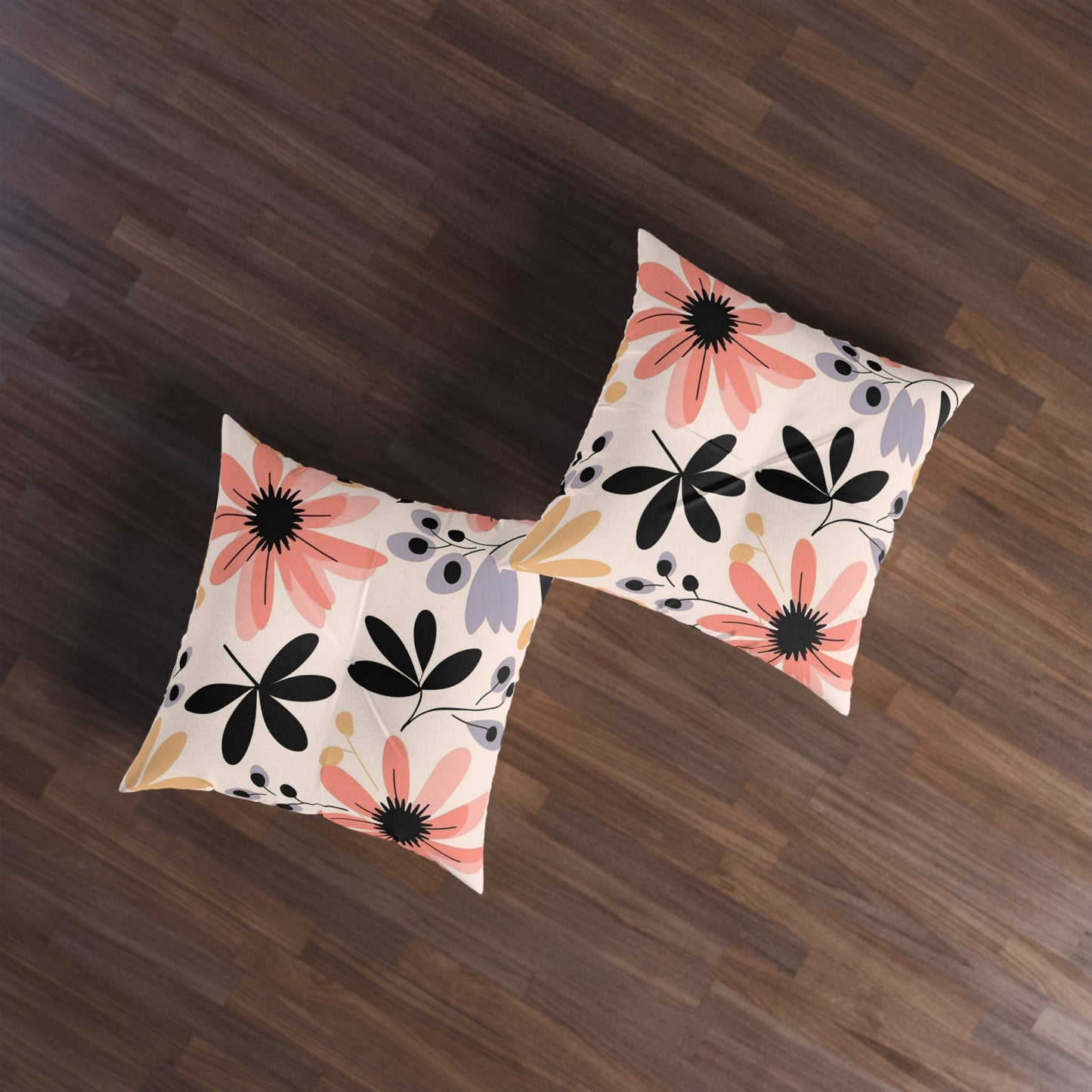 Boho Floral Tufted Floor Pillow