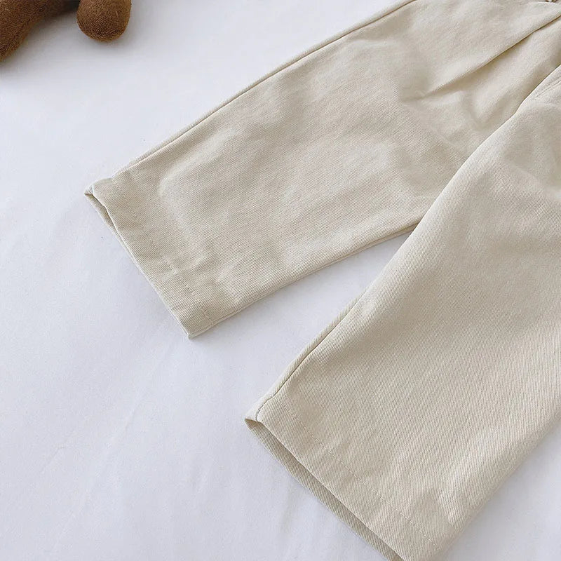 MILANCEL Solid Kids Pants for Boys and Girls  Four Seasons Elastic Waist Casual Toddler Baby Trousers Clothes for 1-6 Years