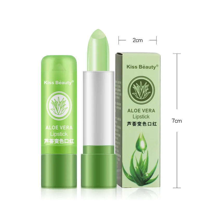 New Natural ALOE VERA Temperature Change Color Jelly Lipstick Long Lasting Moistourizing Lip Makeup Lip Balm Lip Gloss