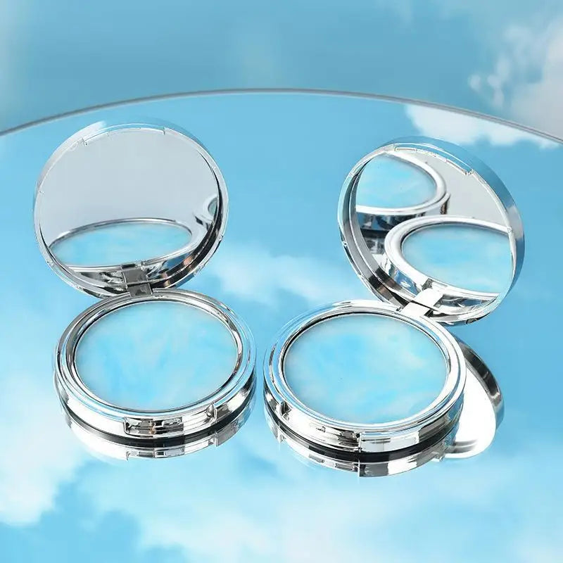 Two color powder, delicate, smooth, light, compact, natural, portable, makeup setting powder