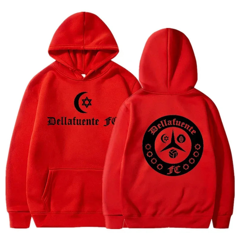 Dellafuente Hoodies Men Fashion Letter Graphic Printed Sweatshirts Women Casual Streetwear