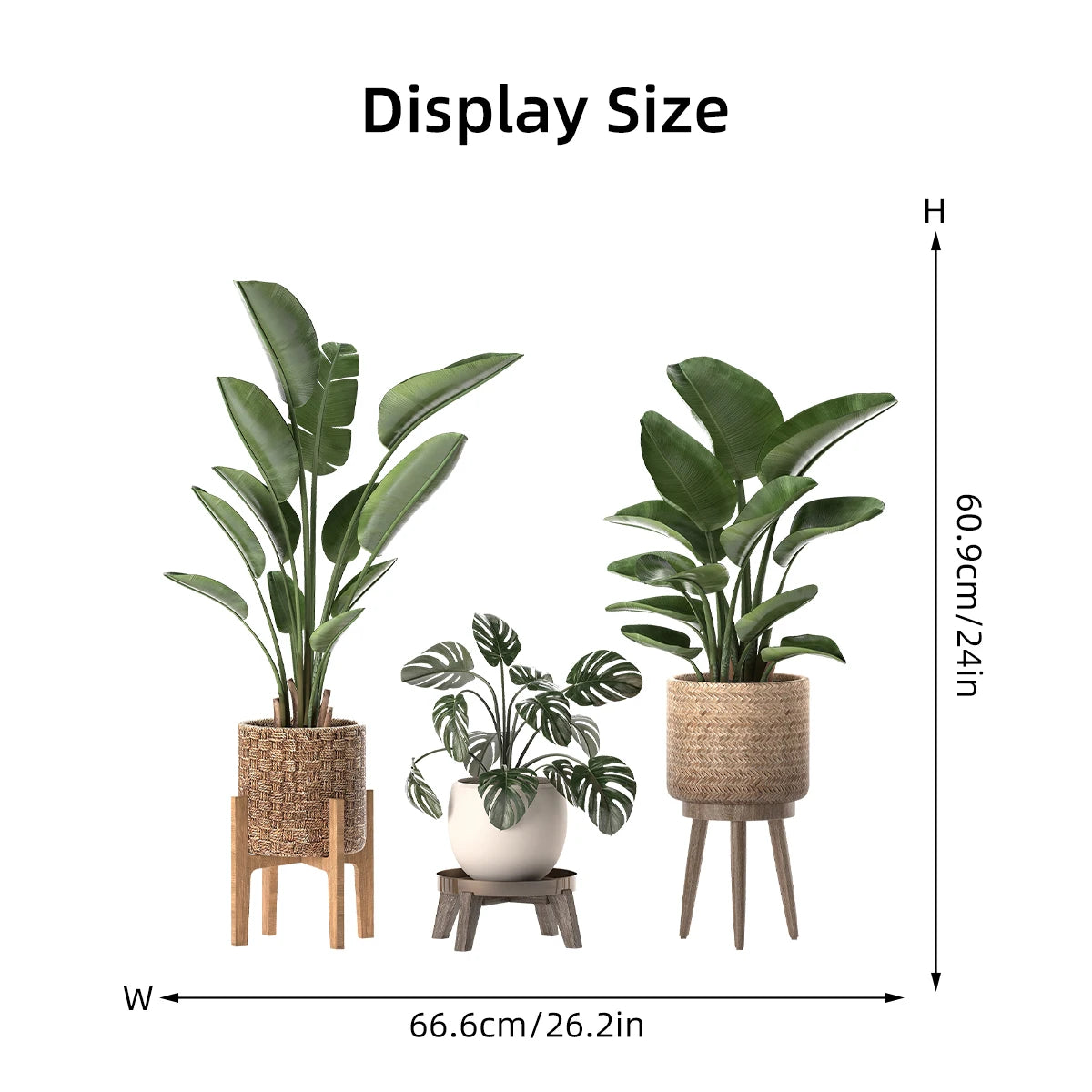 2PCS Simulation of Green Plant Ornamental Potted Wall Stickers for Bedroom Living Room Office Home Decoration Wall Decals
