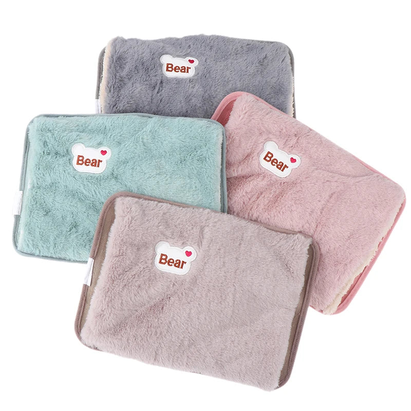 Hand Warmer Heat Pack Cute Rechargeable Electric Hot Water Bag Safety Rabbit Fur Reusable Hot Water Bottle Handwarmer