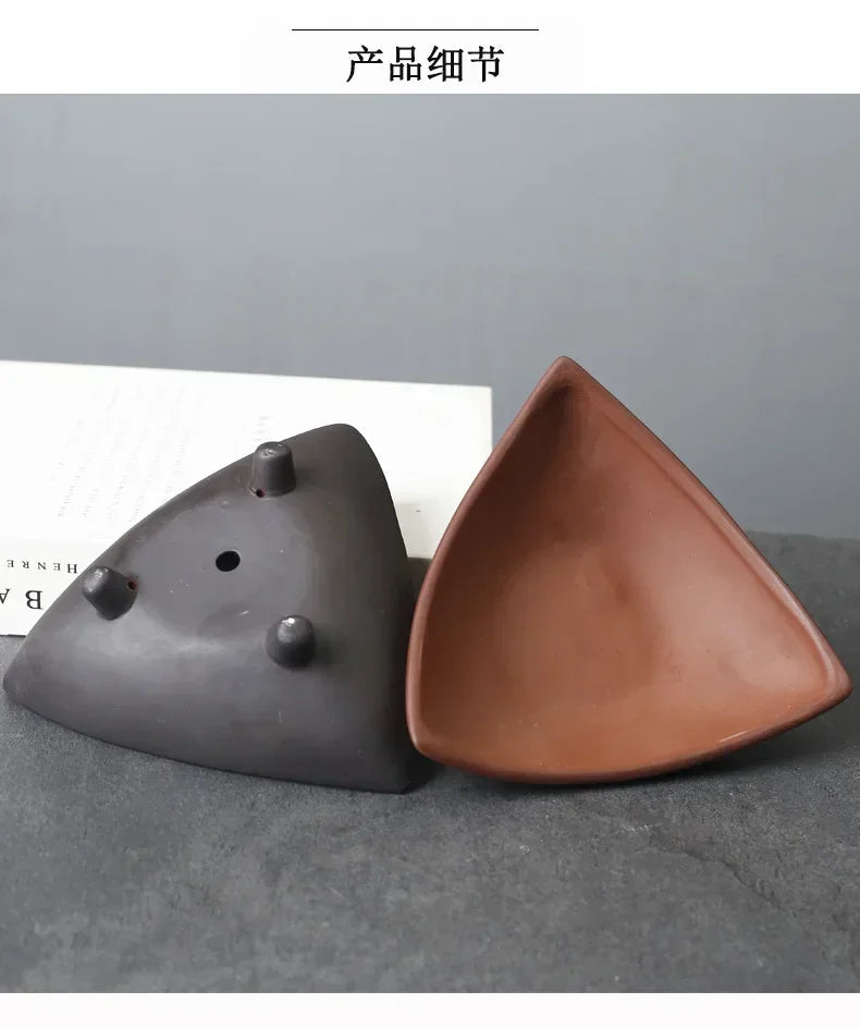 Ceramic Flower Pots for Bamboo Indoor Micro Landscape Plants Purple Clay Pot Decoration