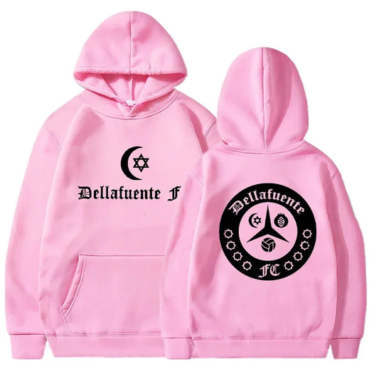 Dellafuente Hoodies Men Fashion Letter Graphic Printed Sweatshirts Women Casual Streetwear