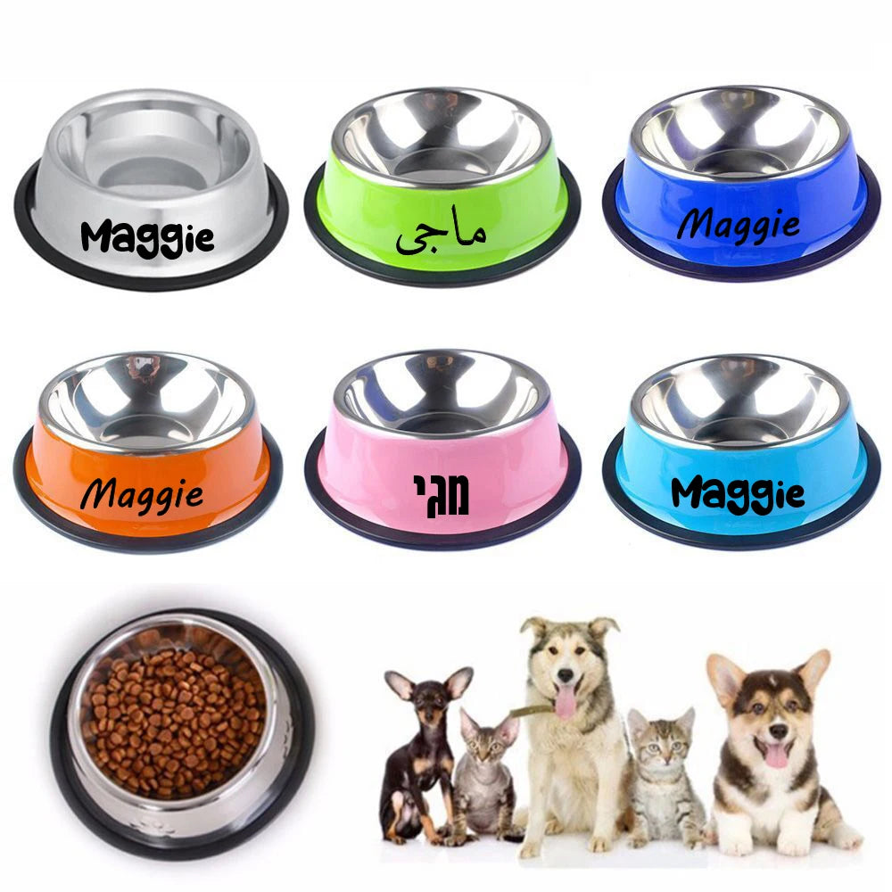 Custom Stainless Steel Pet Dog Bowl Feeder Skidproof Anti-ant Shape Cat Dog Bowls Food Accessories Pet Supplies