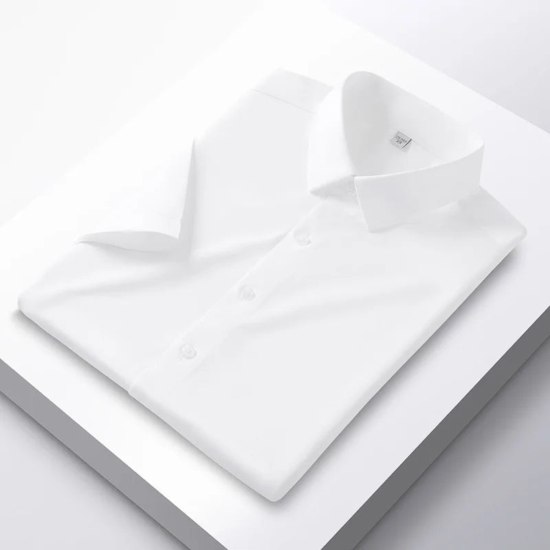 Colorful shirt, short sleeved, summer ice silk, ice feeling, wrinkle resistant inch shirt, resistant shirt