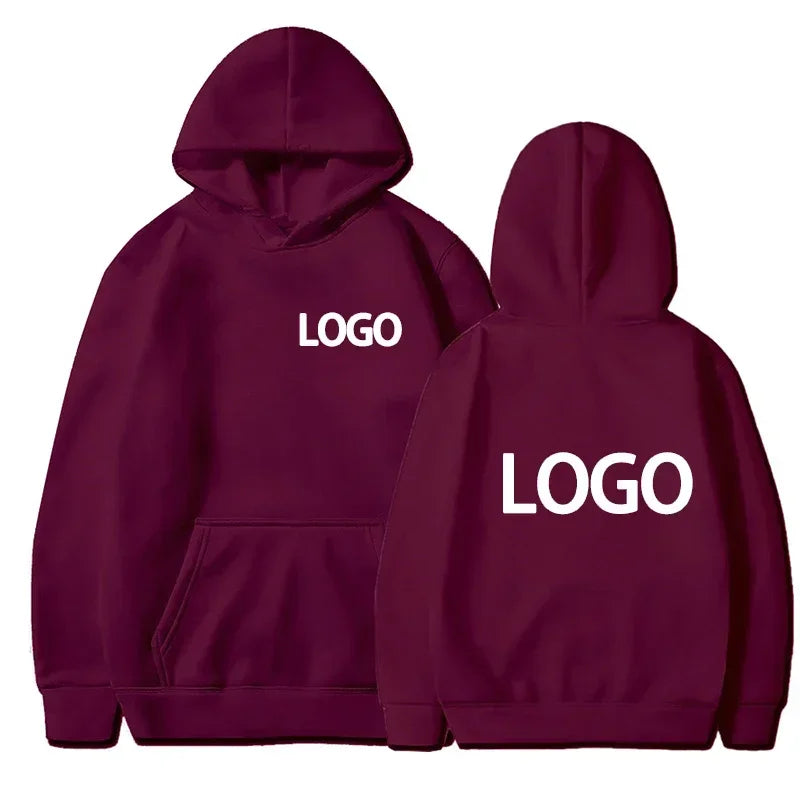 Men's and Women's Hooded Pullover, Customized Team Loose Casual Clothing,