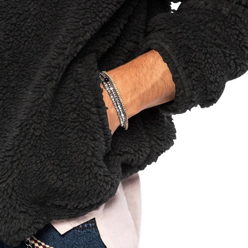 Men Fleece Hoodie Coats Autumn Winter Male Warm Hoody Zip Up Loose Sweatshirt Coats Outwear