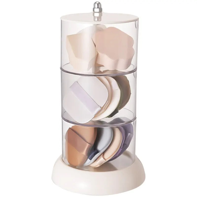 New 360 Degrees Rotatable Makeup Puff Storage BoxDust-proof Cotton Pads Swabs Holder Bathroom Nordic Cotton Pad Beauty Egg