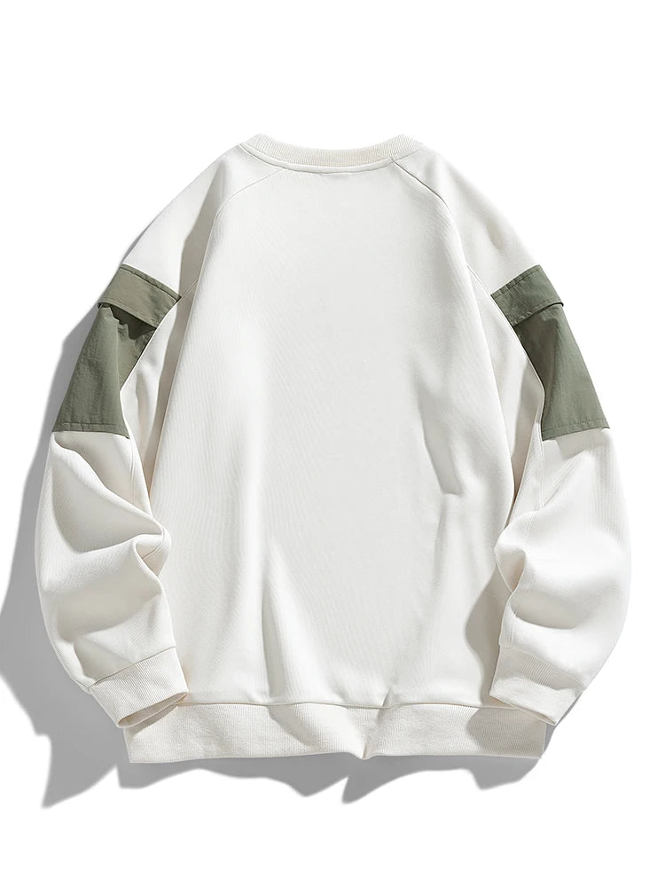 Men's Long Sleeve Sweatshirts Big Size 8XL 7XL 6XL Korean Fashion Patchwork