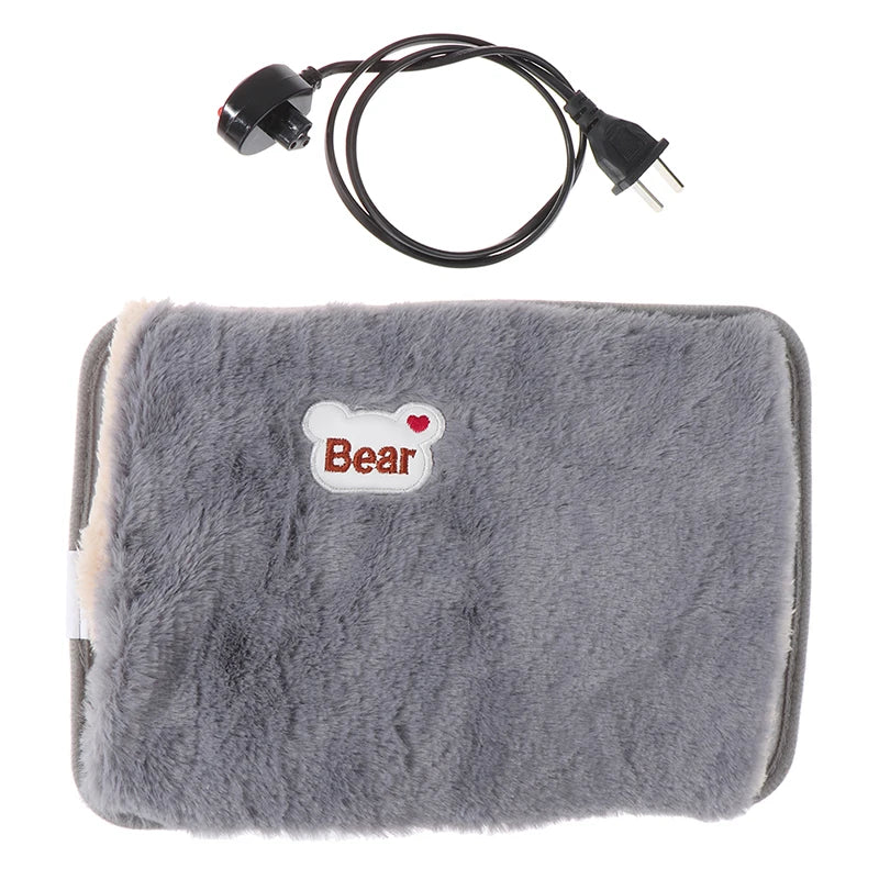 Hand Warmer Heat Pack Cute Rechargeable Electric Hot Water Bag Safety Rabbit Fur Reusable Hot Water Bottle Handwarmer