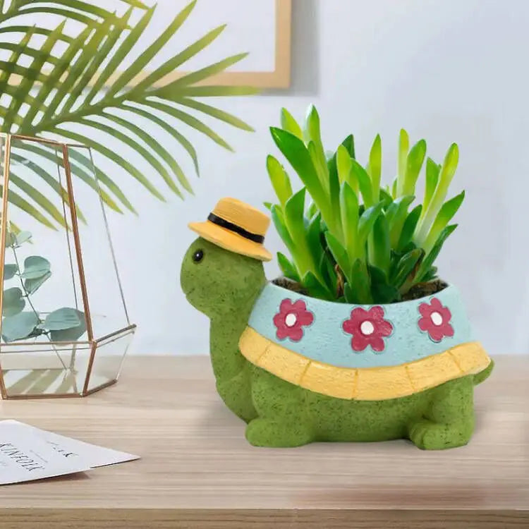 Cartoon Animal Succulent Flower Pot Cute Turtle Flowerpot Garden Planting Pot Desktop Home Decoration Ornaments Garden Planter
