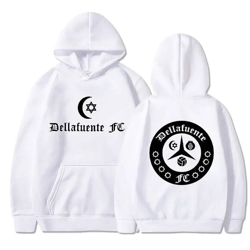 Dellafuente Hoodies Men Fashion Letter Graphic Printed Sweatshirts Women Casual Streetwear